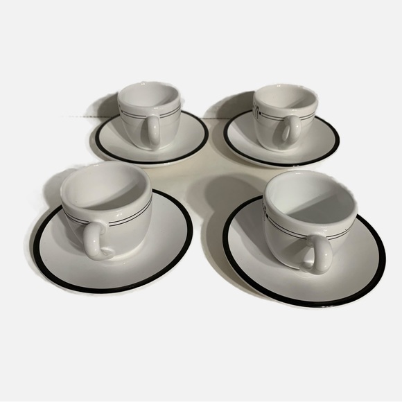 Emeril W. C. Designs Earthenware Utensils Espresso with Saucers ☕️ Set of Four - Picture 5 of 13